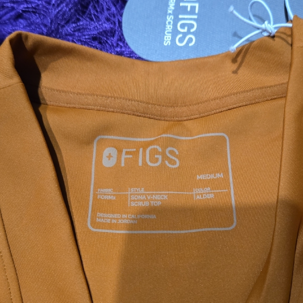 Figs Women's Tan Short Sleeve Scrub Top - Picture 10 of 12